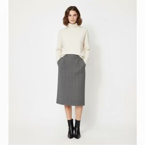 Herringbone Tweed Pencil Skirt - Vintage